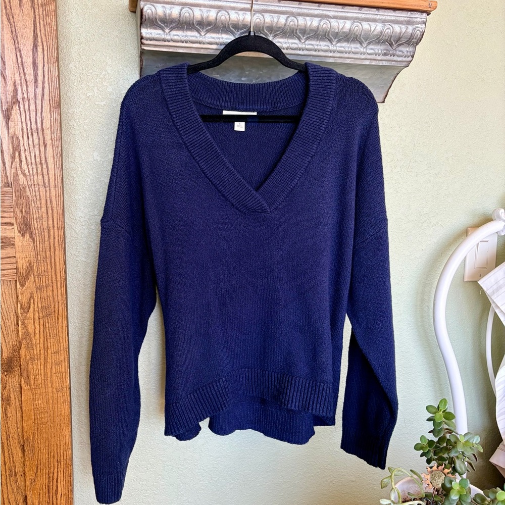 💙Navy Wool Blend💙 V-Neck Oversized Women's Sweater